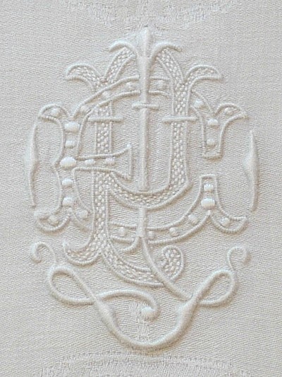 two letter monogrammed napkin  photo source